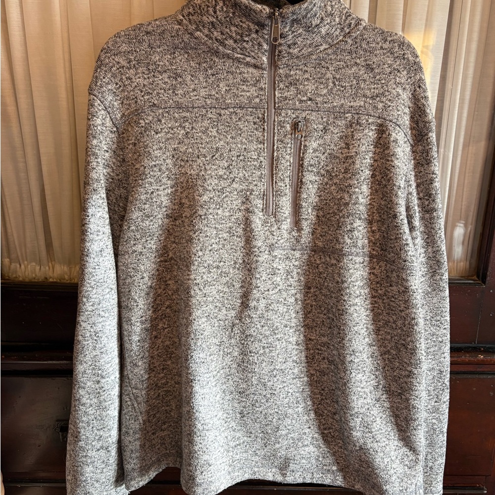 Merona Gray Marled Quarter-Zip Sweater